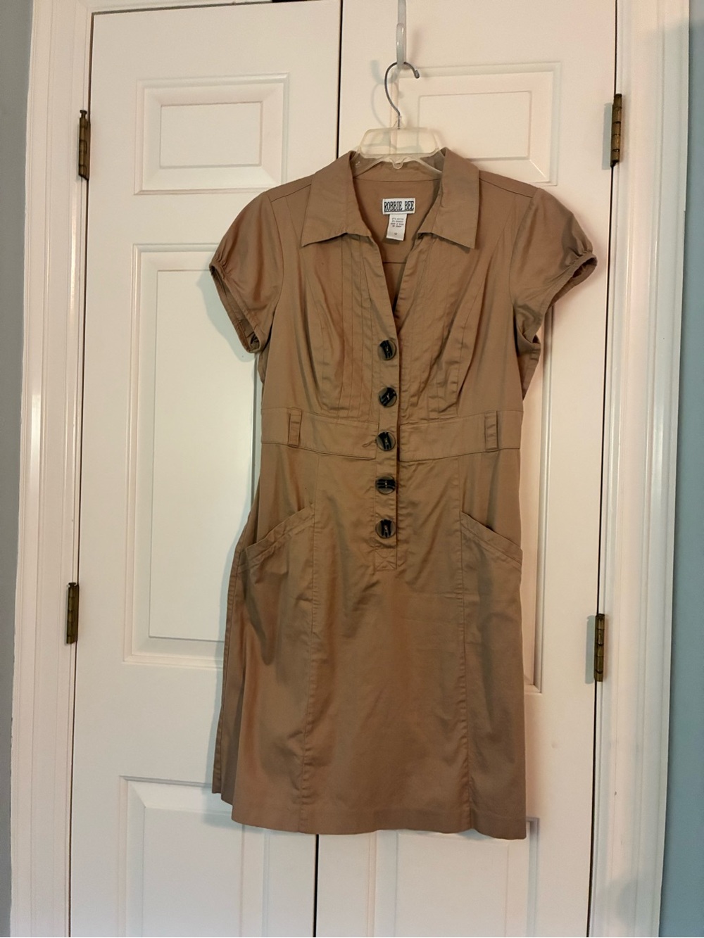 Robbie Bee khaki Shirt Dress Sz 12